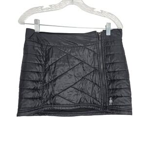 Smartwool Sz S Smartloft Quilted Insulated Skirt Black Asymmetrical Puffer Zip‎
